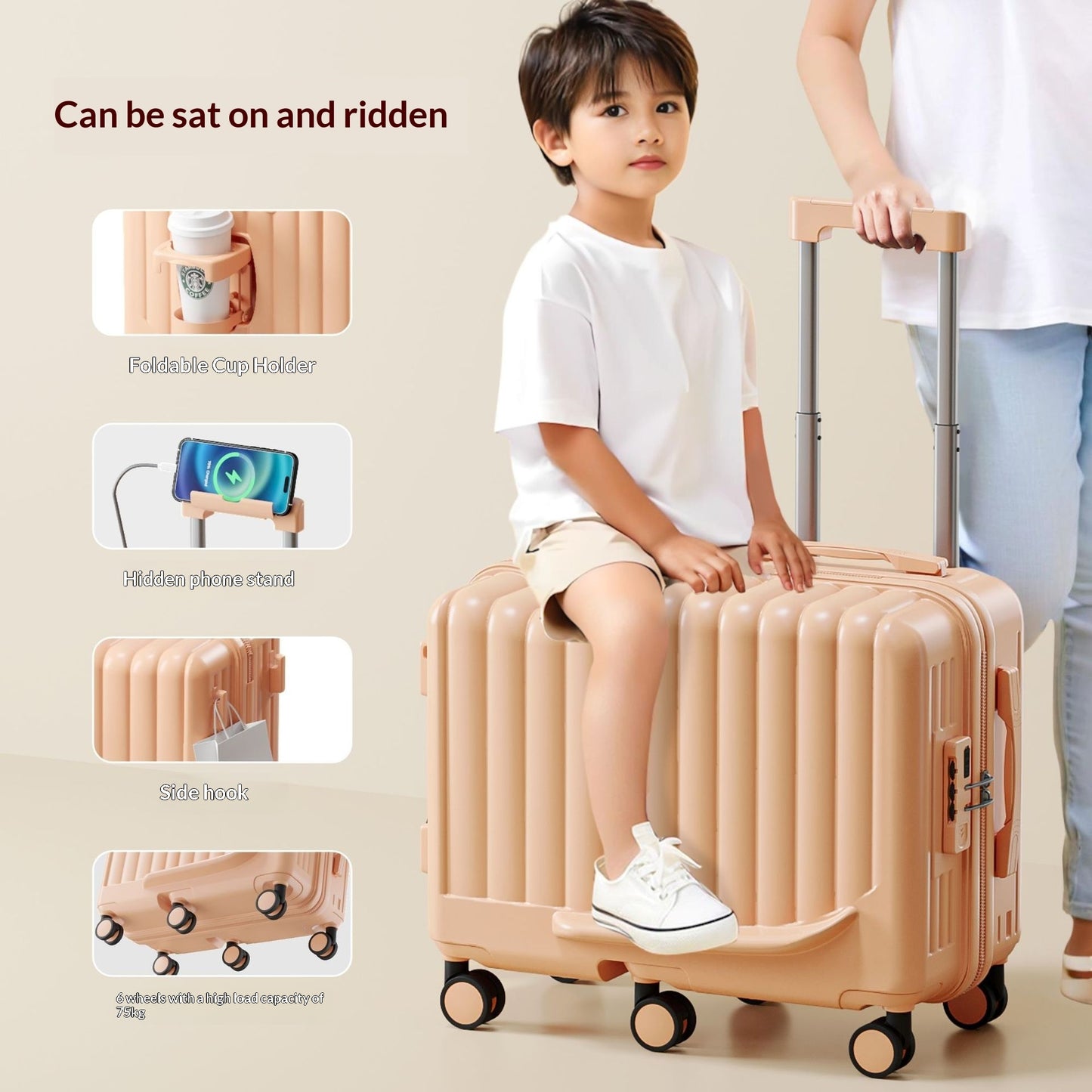 Small Ride-on Kids Suitcase For Boys And Girls
