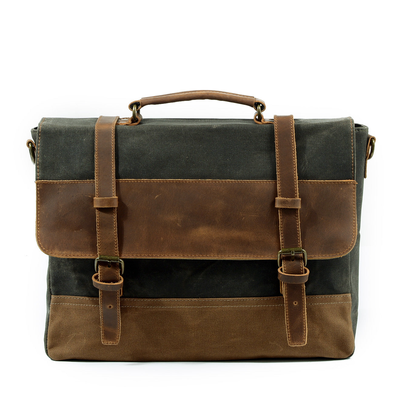 waterproof oil wax canvas with leather briefcase