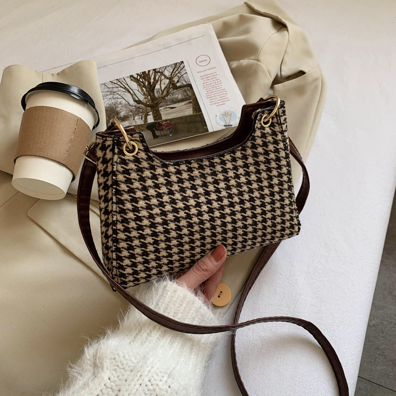 Fashionable Korean Women's Bag Popular Plaid Underarm Bag