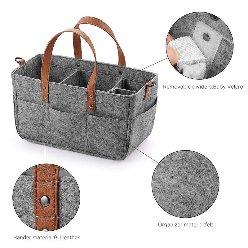Felt Large Capacity Diaper Bag Trolley Storage Bag