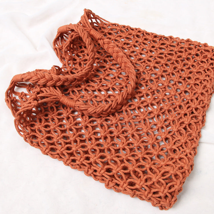 summer hollow mesh woven bag