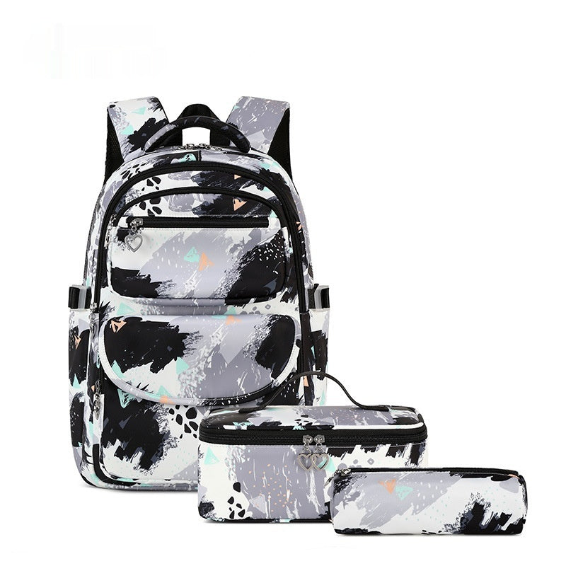 New Printed Schoolbag Three-piece Fashion Backpack