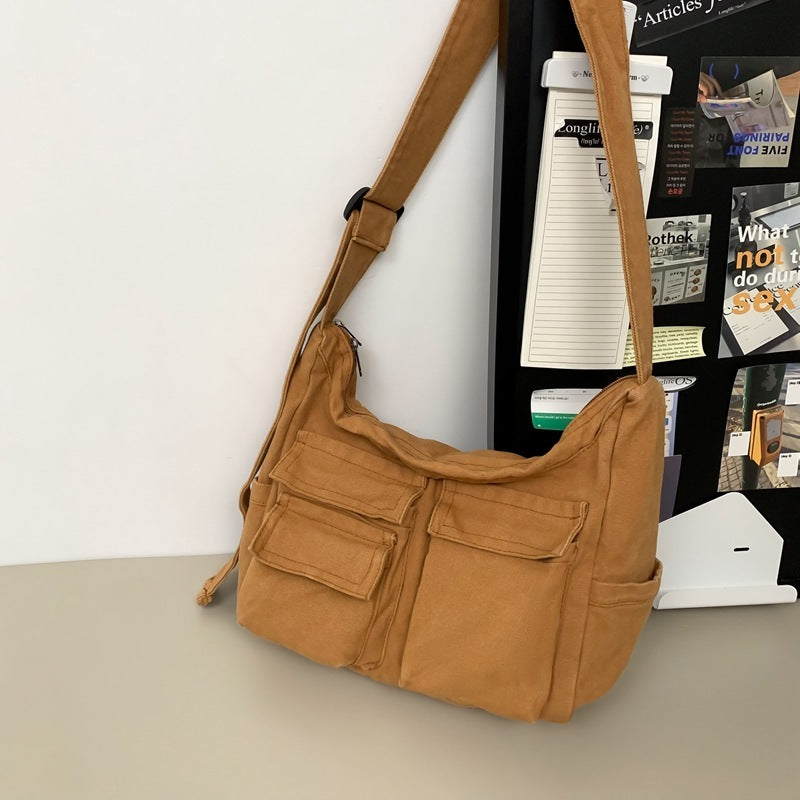 retro large capacity shoulder crossbody bag
