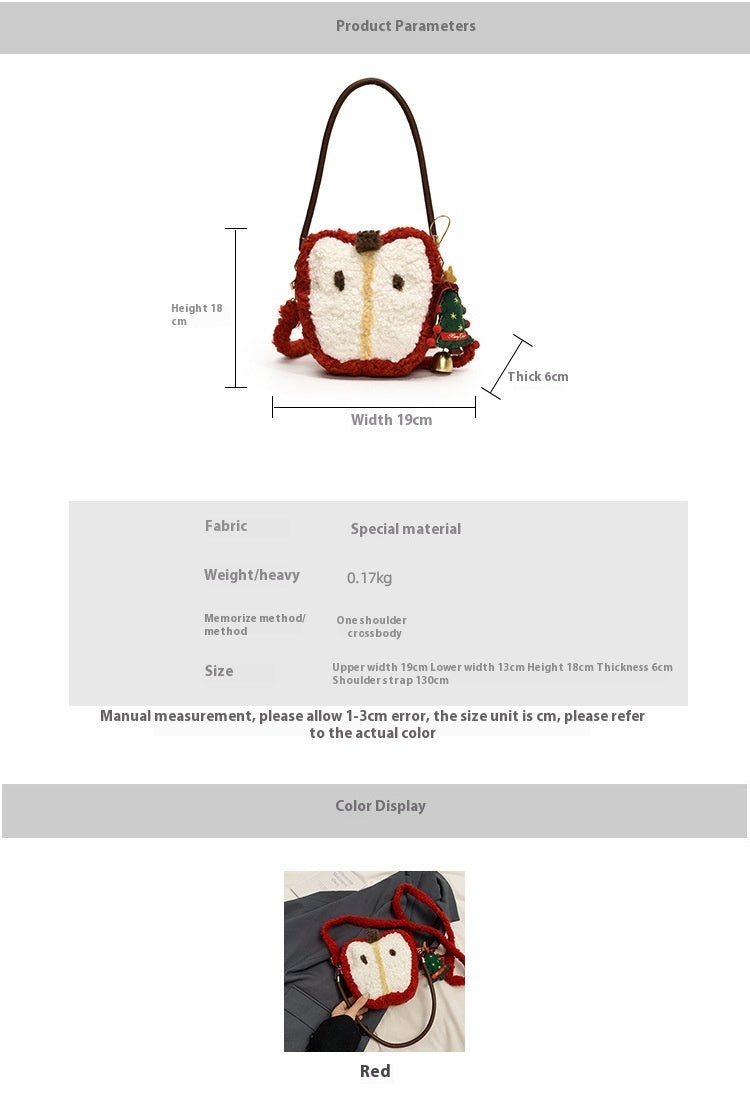 christmas plush crossbody shoulder bag