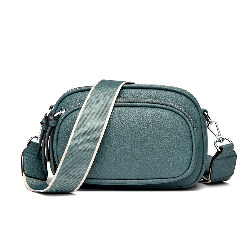 simple and versatile crossbody texture multi layer small square bag