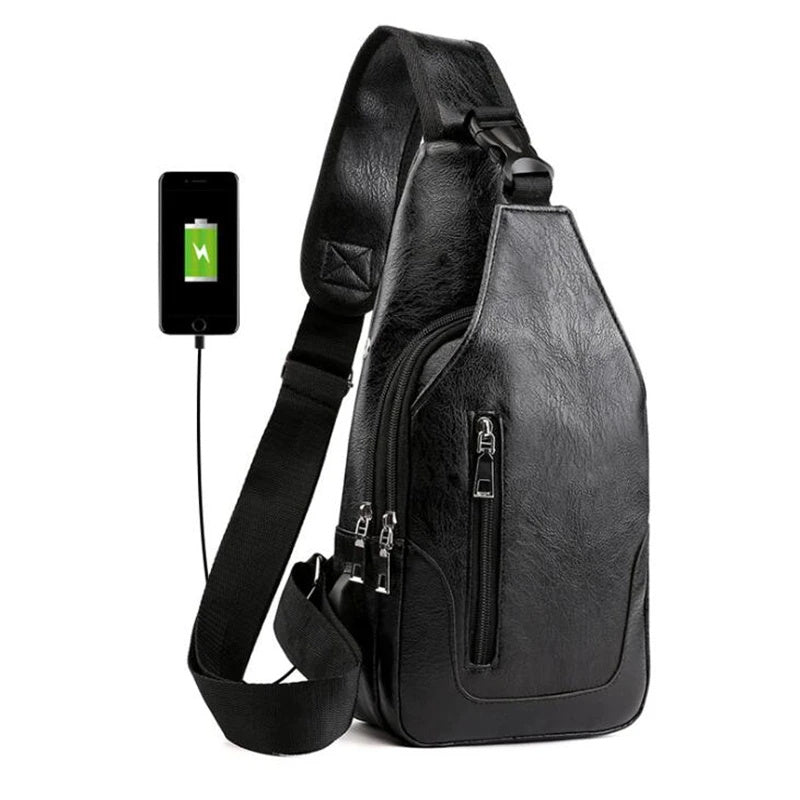 luxury brand messenger bag leather men chest bag vintage crossbody shoulder bag mens business sling bags male casual chest pack