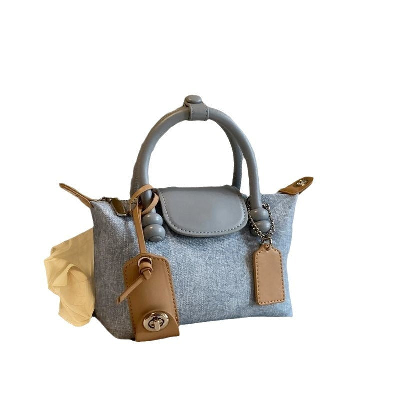 fashion portable dumpling texture shoulder messenger bag for women