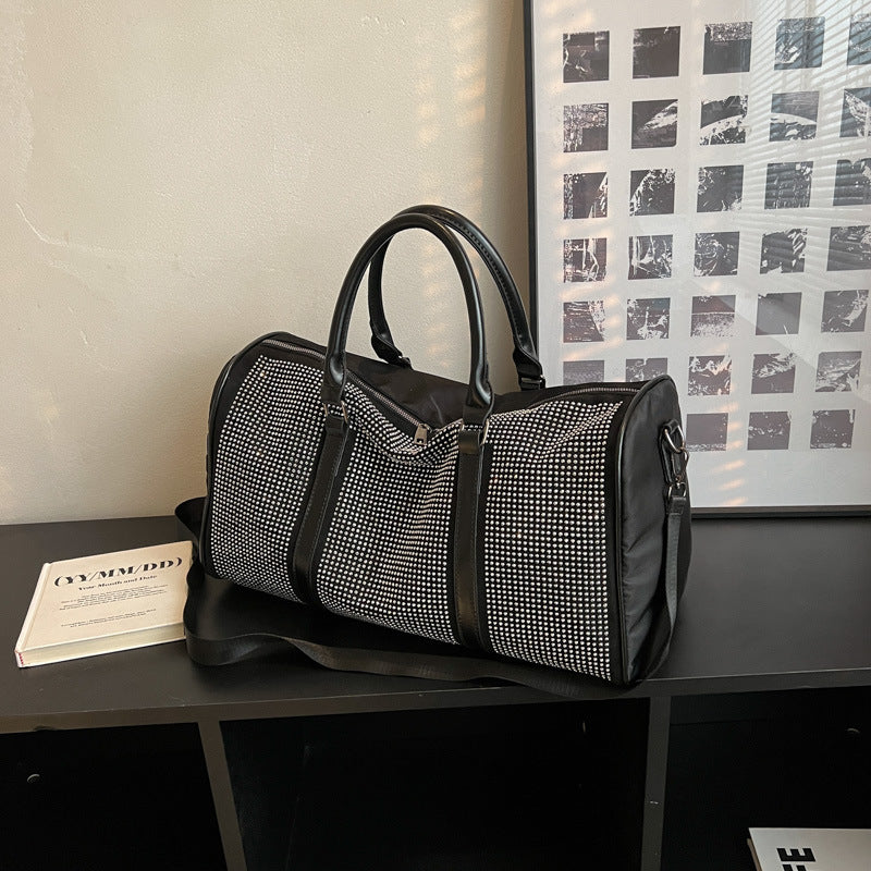 womens korean style rhinestone large capacity travel bag