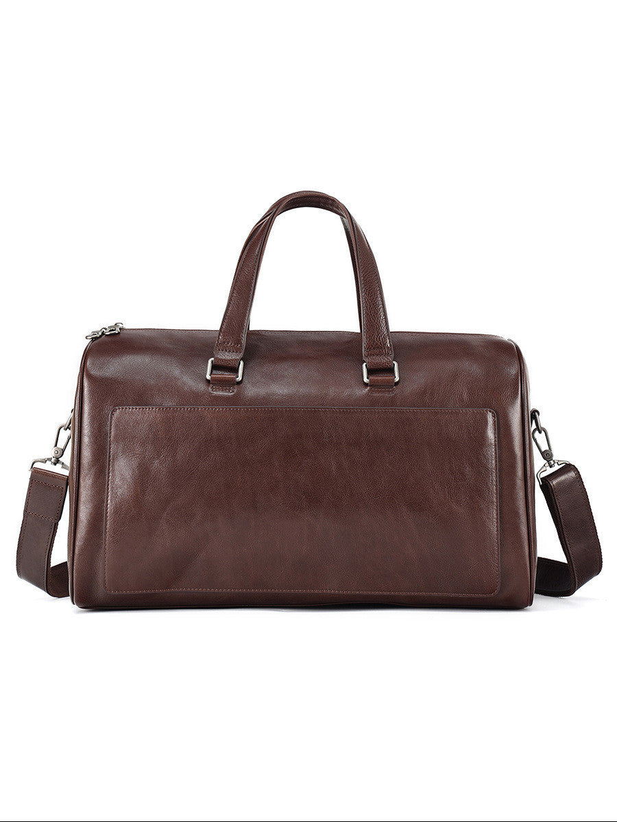 leather retro portable travel bag for men