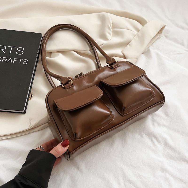 multi pocket design shoulder bag fashion versatile square handbags women underarm bags