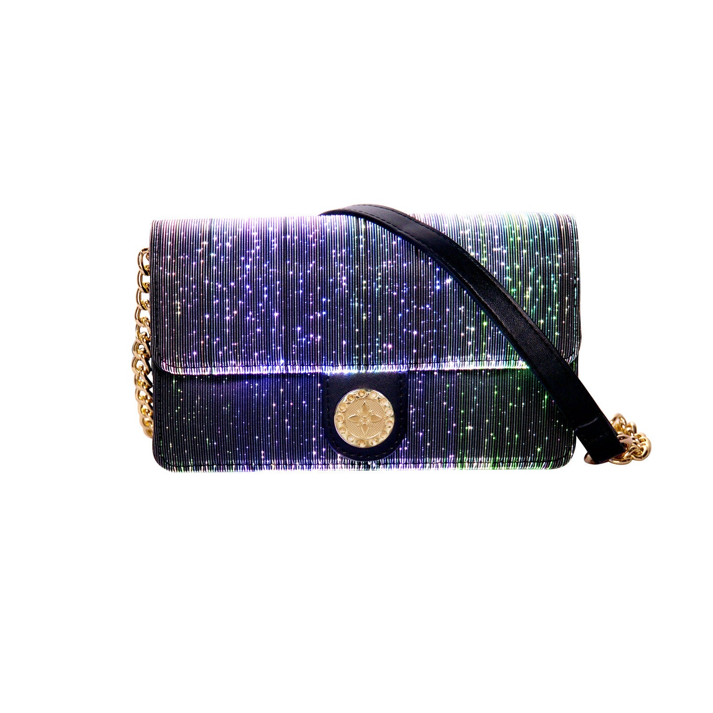 optical fiber leather luminous womens bag small square bag