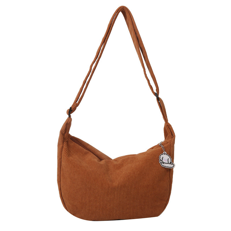 corduroy idle style all match artistic one shoulder messenger bag student casual female simple
