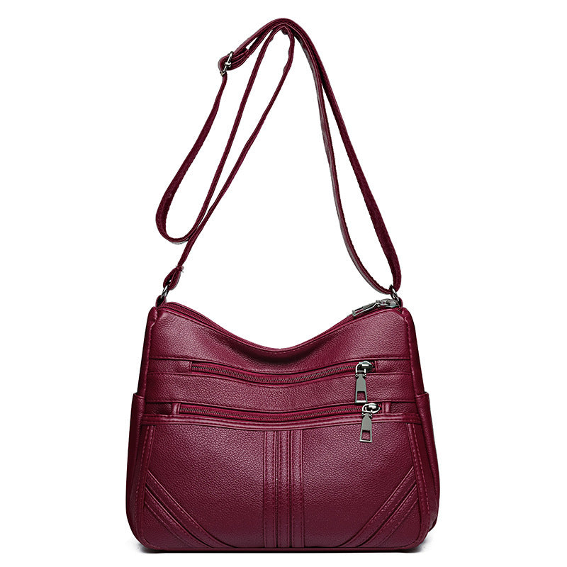 new soft leather textured crossbody bag for middle aged people women