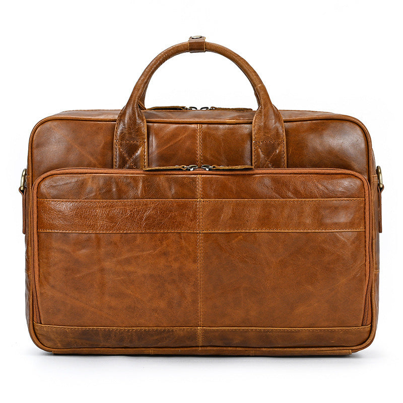 mens first layer cowhide portable briefcase