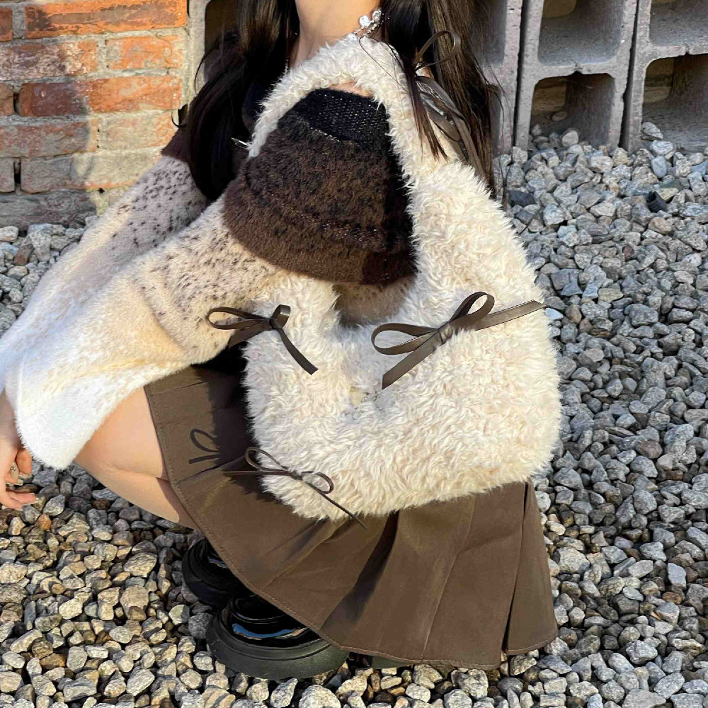 womens cute plush messenger bag