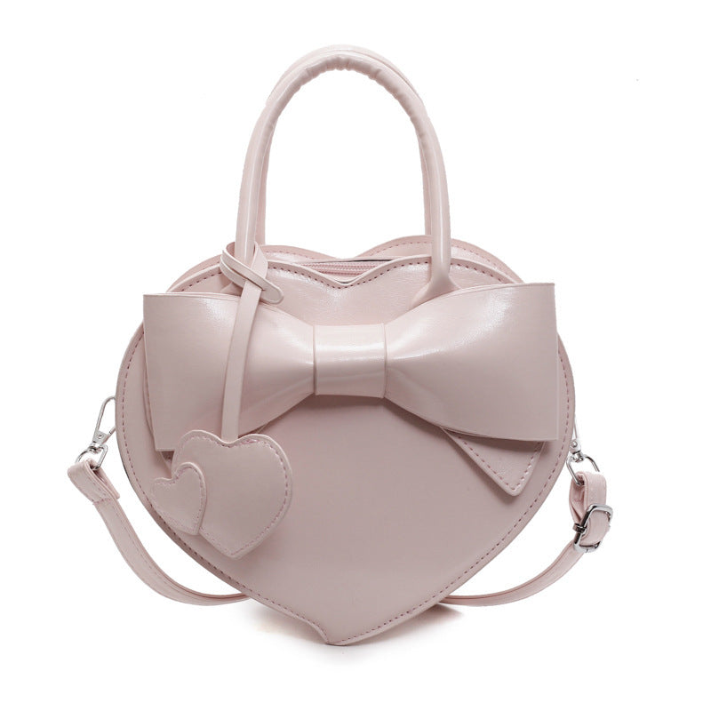 bow heart bag fashion portable shoulder messenger bag