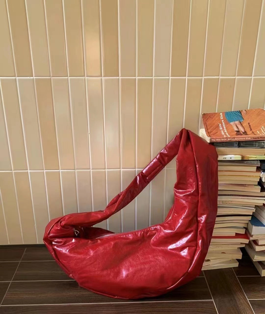 new niche oil wax leather shoulder messenger bag