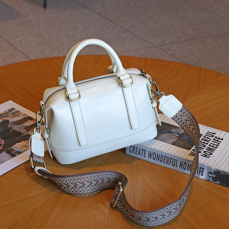 new genuine leather boston shoulder messenger bag