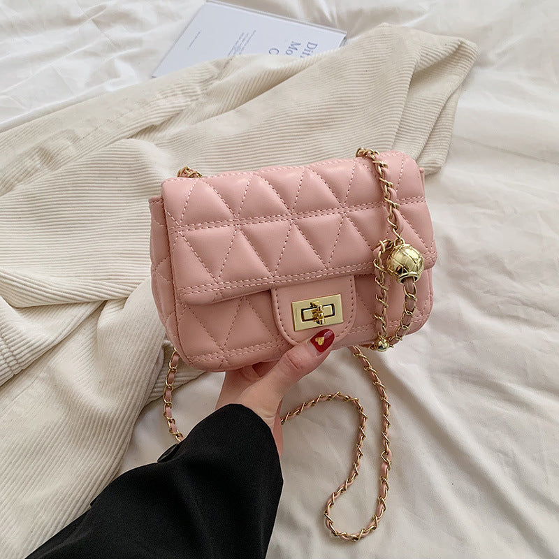 high grade diamond pattern chain bag womens simple all match