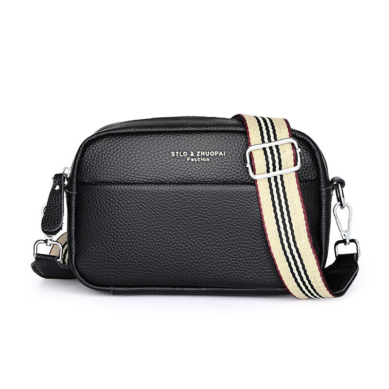 fashion simple shoulder messenger bag top layer cowhide small square bag