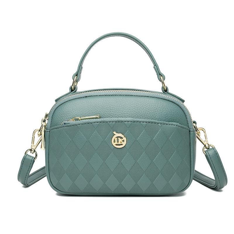womens handbag multi layer large capacity soft leather embossed shoulder messenger bag womens bag fashion