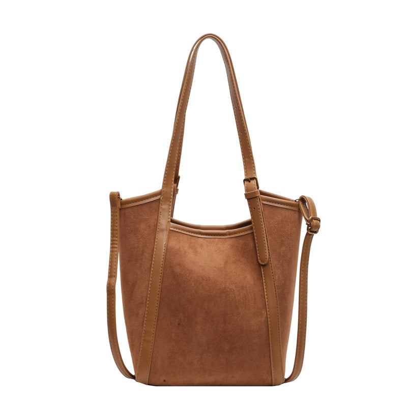 womens casual large capacity retro frosted handbag