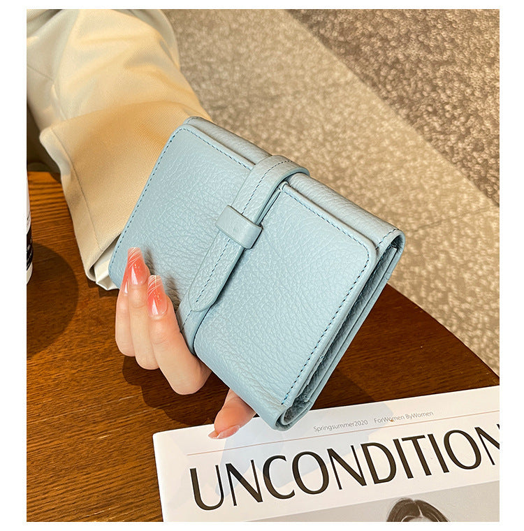 womens first layer cowhide wallet short