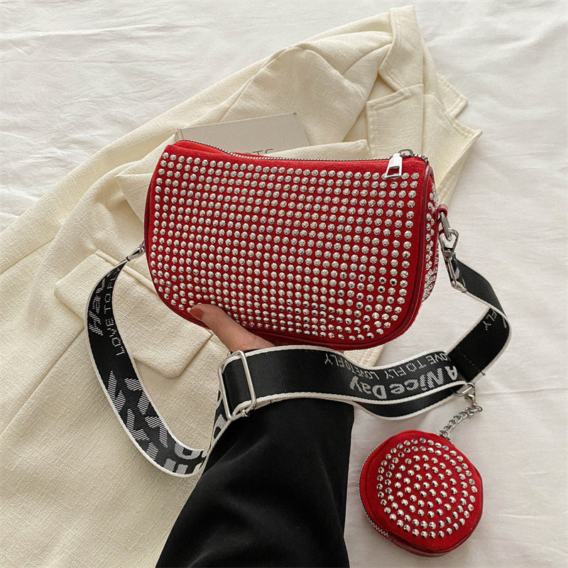 rhinestone shoulder bag with small purse fashion party underarm crossbody bag for women luxury designer bags