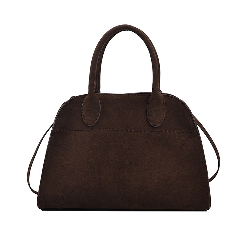 Retro-style High-capacity Suede-look Single-shoulder Tote Bag