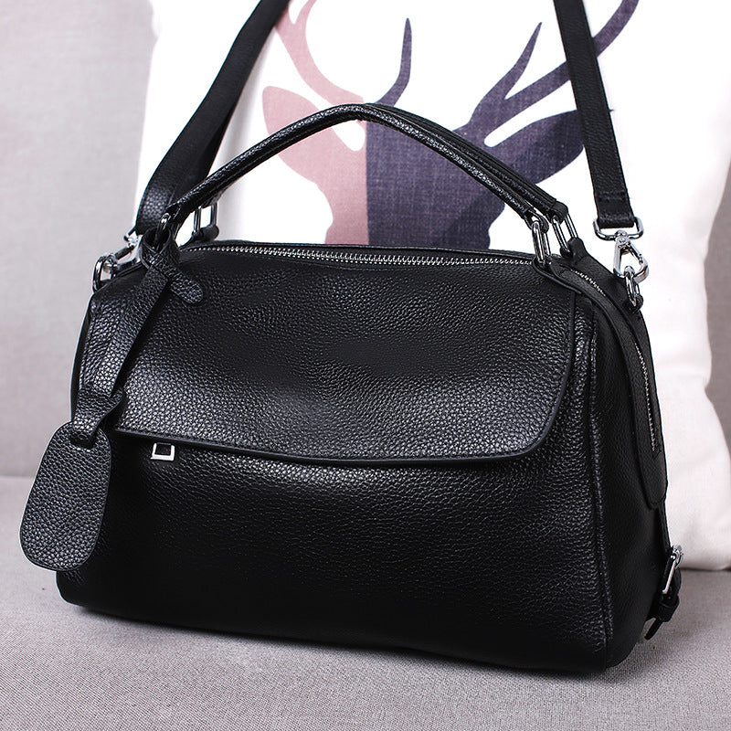 Vintage Crossbody Bag Made From Soft Full-grain Cowhide