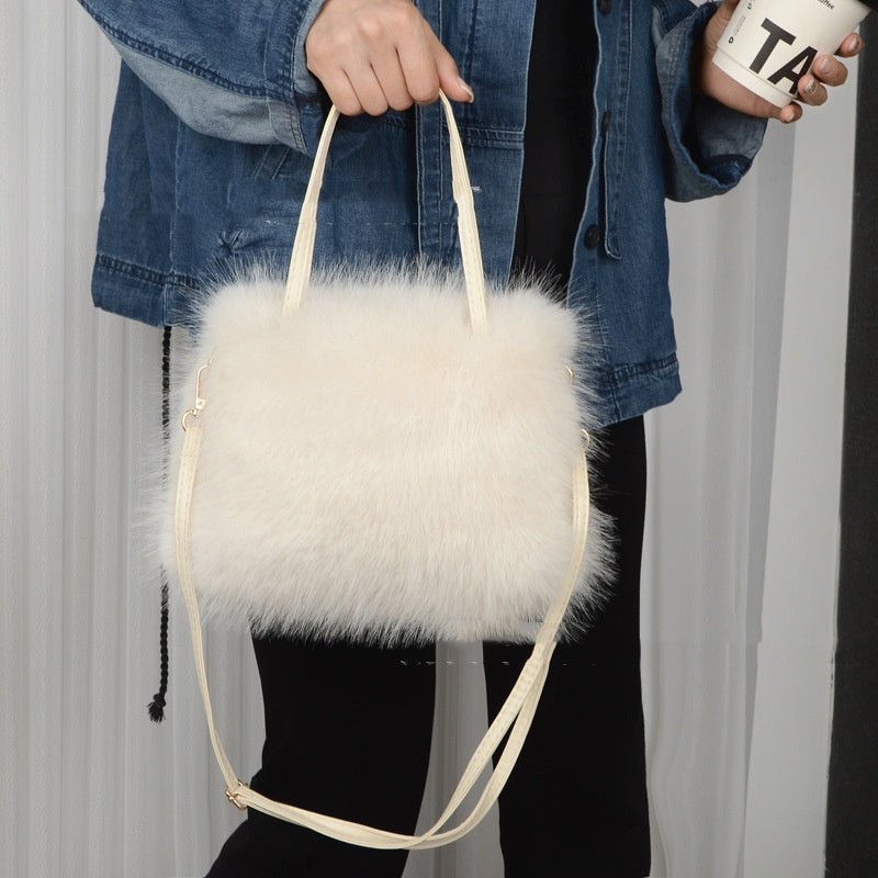portable plush bag fashion shoulder messenger bag female bags