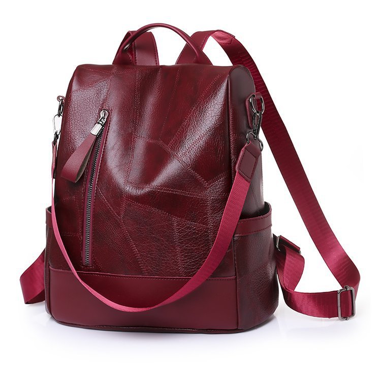 soft leather large capacity backpack