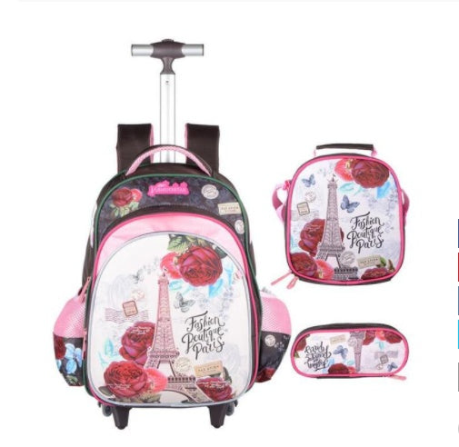 three piece trolley bag for primary school students