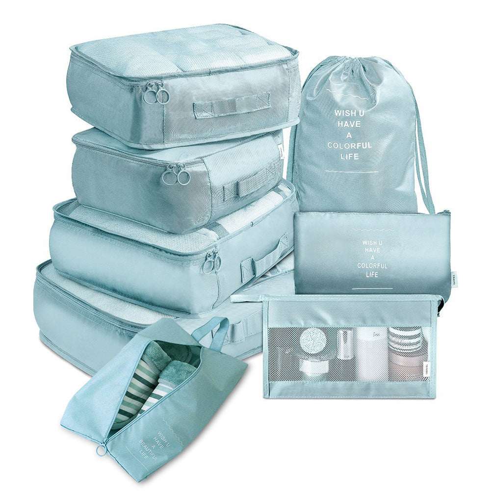 storage bag travel suitcase clothing arrangement eight piece set storage bag separation