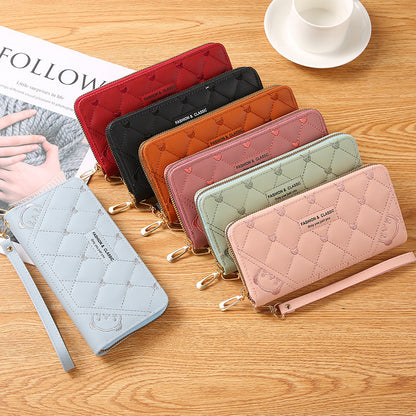 womens wallet long fashion single zipper