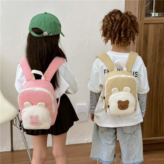 children backpack cartoon bunny girls color matching shoulders