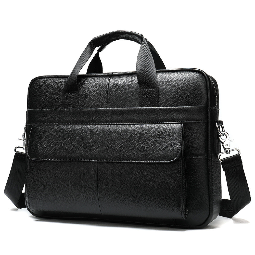 fashion top layer cowhide briefcase computer bag male