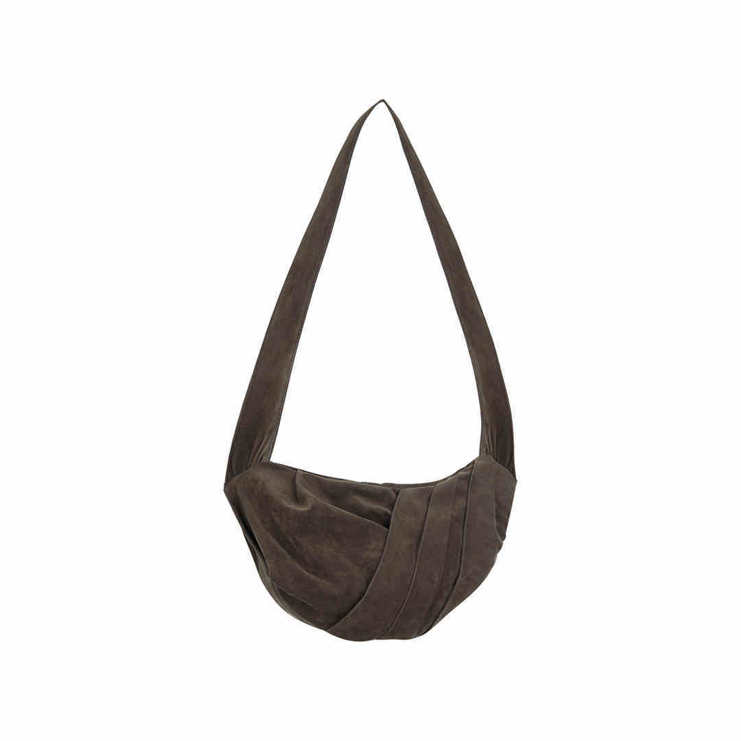 mens fashion suede pleated crossbody bag