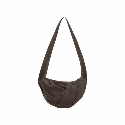 mens fashion suede pleated crossbody bag