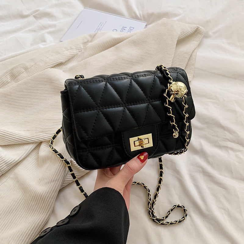 high grade diamond pattern chain bag womens simple all match
