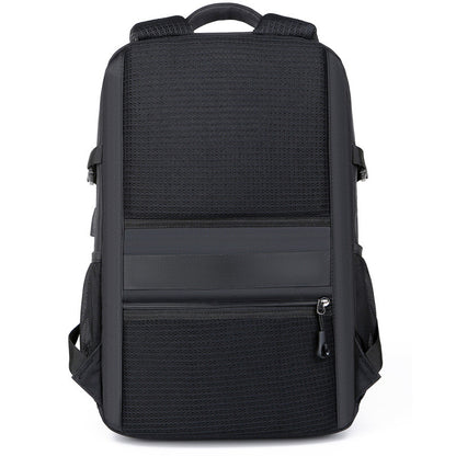 fashion mens black double shoulder backpack