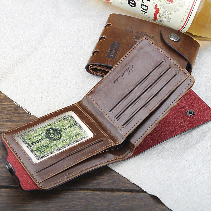 mens three fold creative short wallet