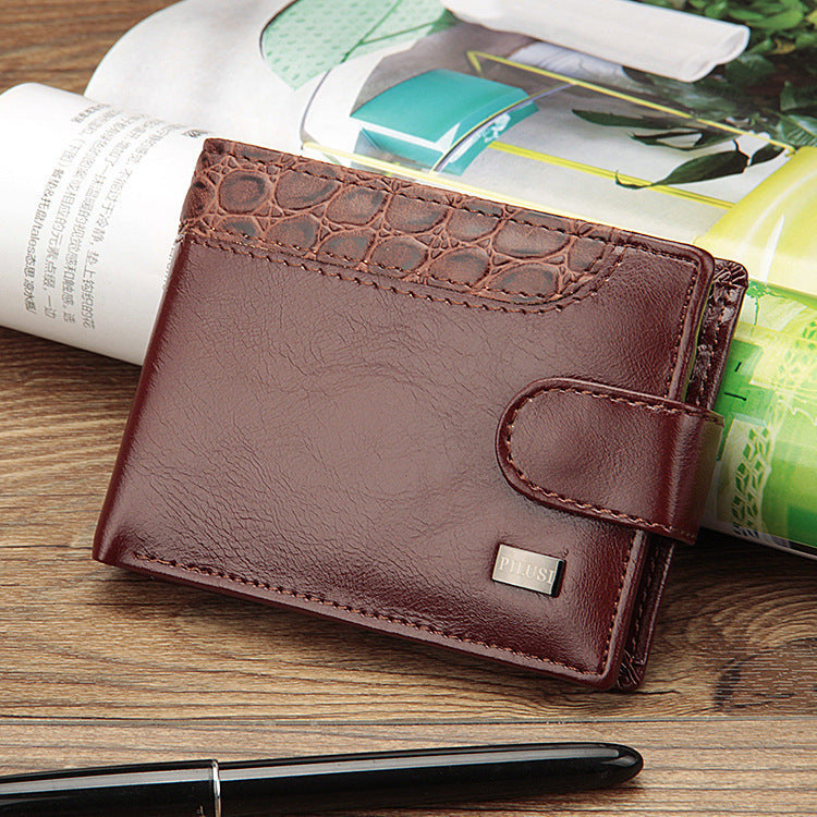 buckle short wallet stitching coin purse