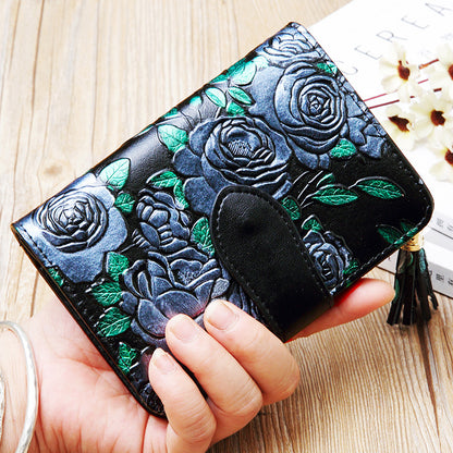 fashion womens leather wallet short