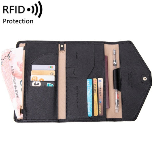 rfid multi function air ticket certificate bag male and female passport holder