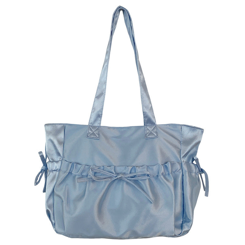 Women's Pleated Bow Pearl Shoulder Bag