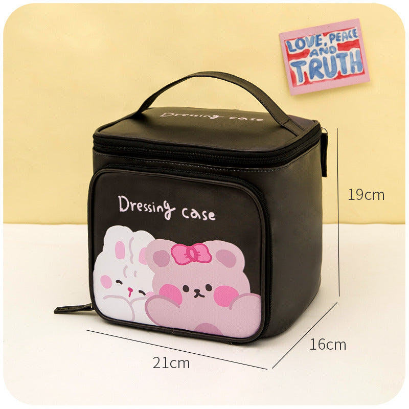 portable and lovely large capacity bucket cosmetic bag