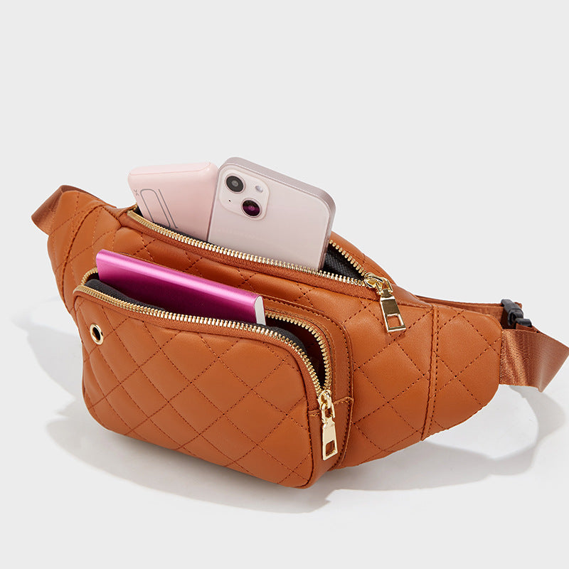 new womens fashion embroidered crossbody bag casual rhombus pu pocket