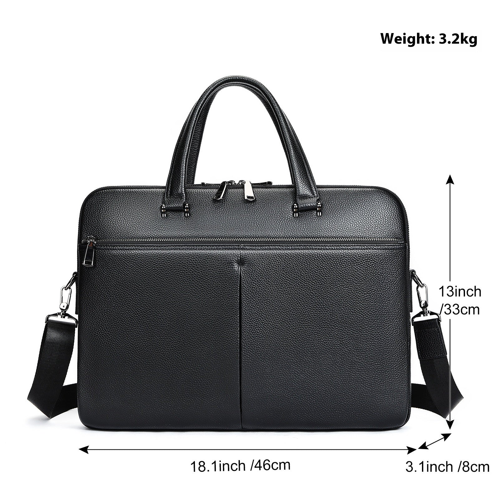 mens handbag horizontal briefcase large capacity first layer cowhide 17 inch computer bag