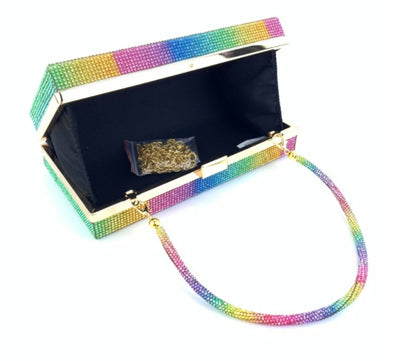 hot diamond rainbow bag womens dinner handheld bag